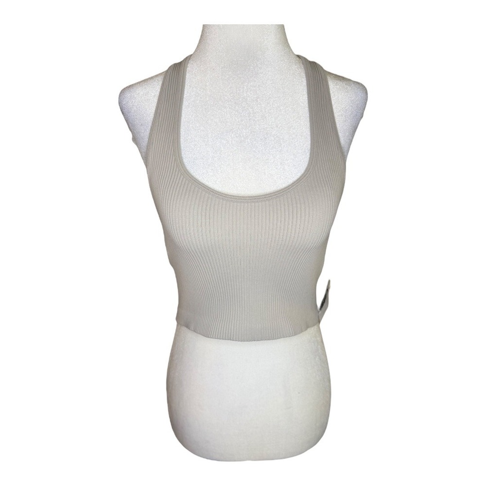 Contour by PacSun Ribbed Halter Tank Top Sleeveless Neutral Color Trendy Medium